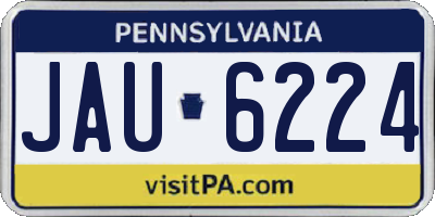 PA license plate JAU6224