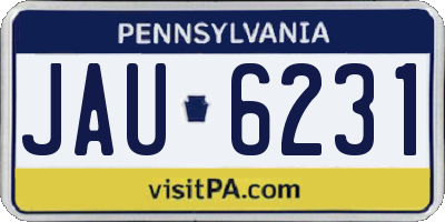 PA license plate JAU6231