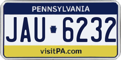 PA license plate JAU6232