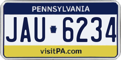 PA license plate JAU6234