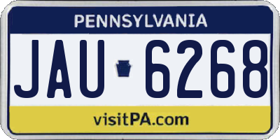 PA license plate JAU6268