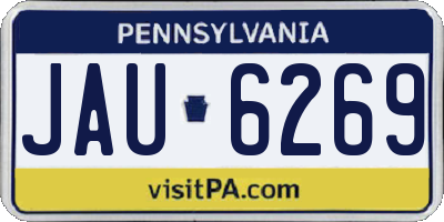 PA license plate JAU6269