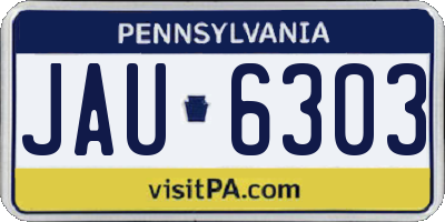 PA license plate JAU6303