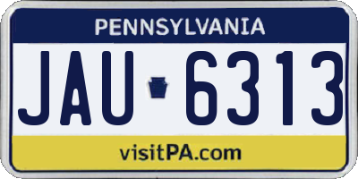 PA license plate JAU6313