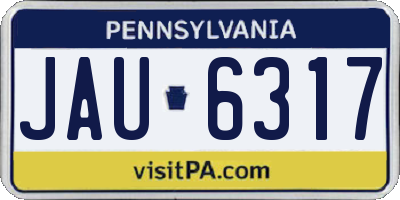 PA license plate JAU6317