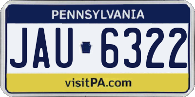 PA license plate JAU6322