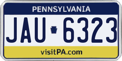 PA license plate JAU6323