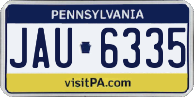 PA license plate JAU6335