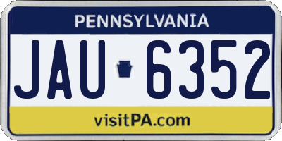 PA license plate JAU6352