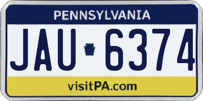 PA license plate JAU6374