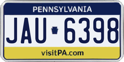 PA license plate JAU6398