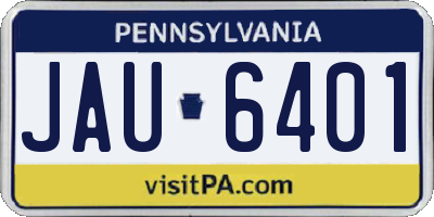 PA license plate JAU6401