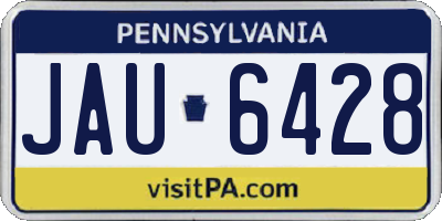 PA license plate JAU6428