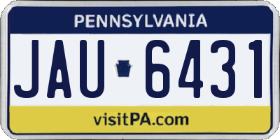 PA license plate JAU6431