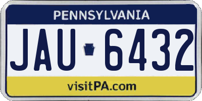 PA license plate JAU6432