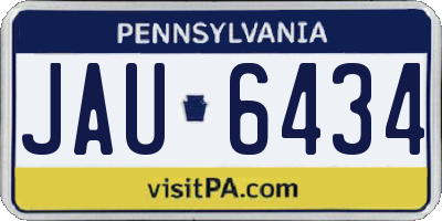 PA license plate JAU6434