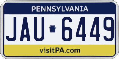 PA license plate JAU6449