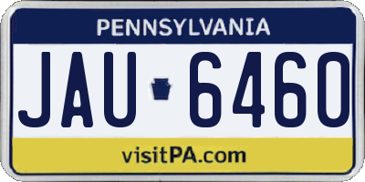 PA license plate JAU6460