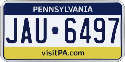PA license plate JAU6497