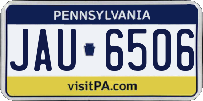 PA license plate JAU6506