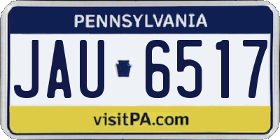 PA license plate JAU6517