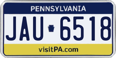 PA license plate JAU6518