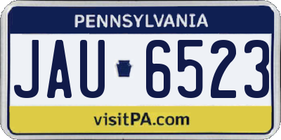 PA license plate JAU6523