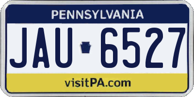 PA license plate JAU6527