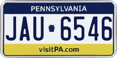 PA license plate JAU6546