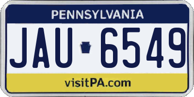 PA license plate JAU6549