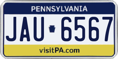 PA license plate JAU6567