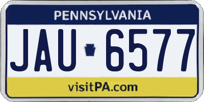 PA license plate JAU6577