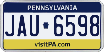 PA license plate JAU6598