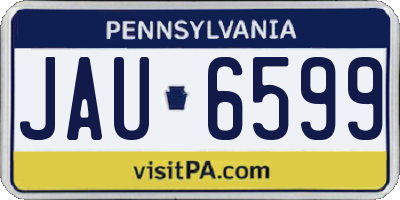 PA license plate JAU6599