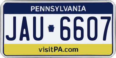 PA license plate JAU6607