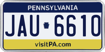 PA license plate JAU6610