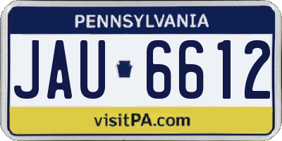 PA license plate JAU6612