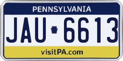 PA license plate JAU6613