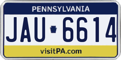 PA license plate JAU6614
