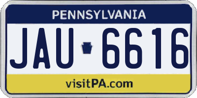 PA license plate JAU6616