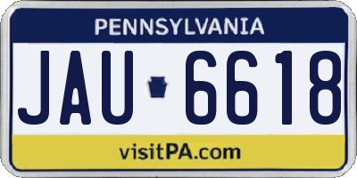 PA license plate JAU6618
