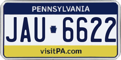 PA license plate JAU6622