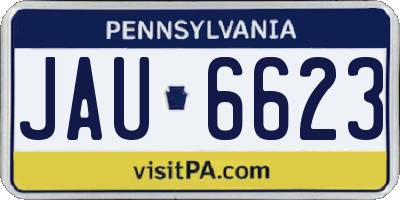 PA license plate JAU6623