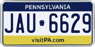 PA license plate JAU6629