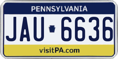 PA license plate JAU6636