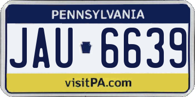 PA license plate JAU6639