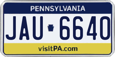 PA license plate JAU6640