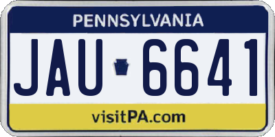 PA license plate JAU6641