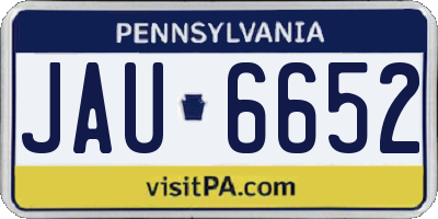 PA license plate JAU6652