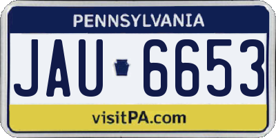 PA license plate JAU6653